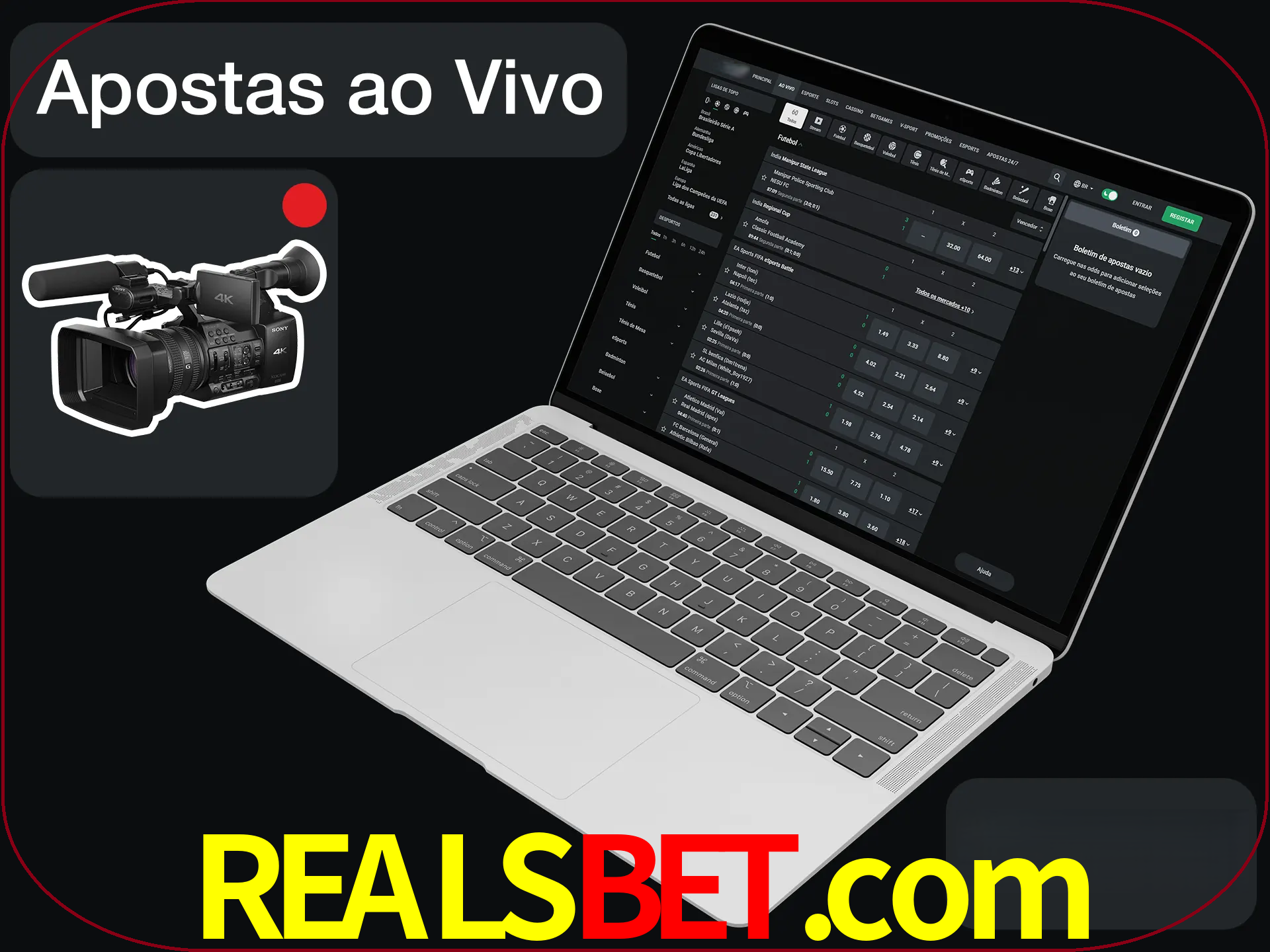 Aposte em formato ao vivo em nosso site.