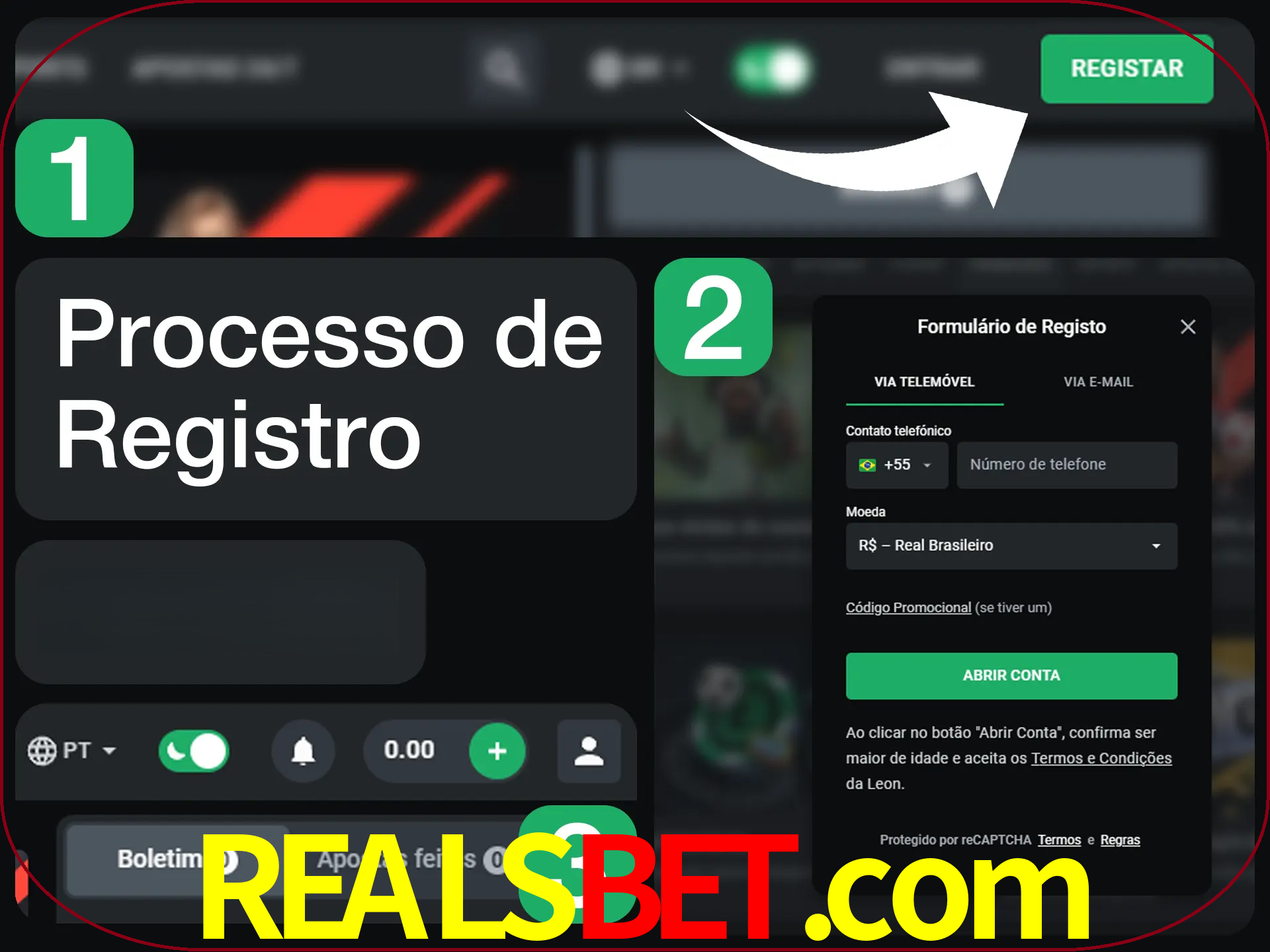 O processo de registro na LeonBet é simples.